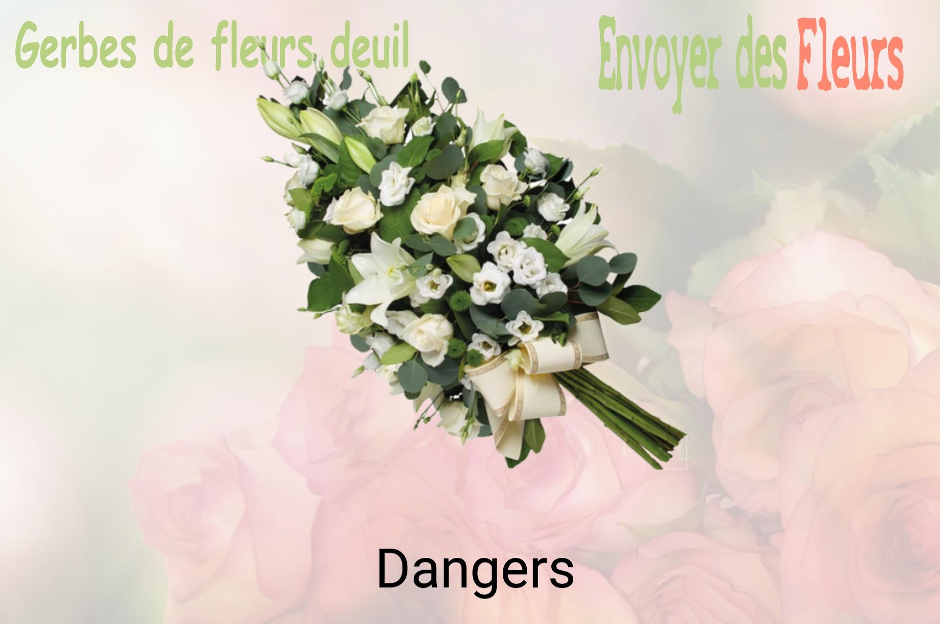 Gerbe de fleurs de deuil livrée à Dangers